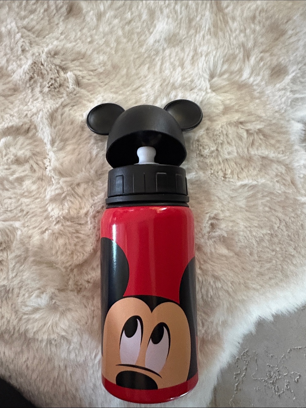 Disney Mickey Mouse Red and Black Kids Water Bottle with Ears